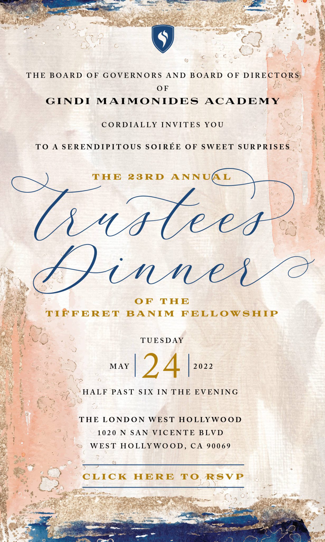 Tifferet Banim Trustees Dinner Invitation - Gindi Maimonides Academy ...